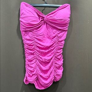 Rue21 Pink Ruched Strapless Top, Padded, Size M/L